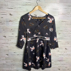 Banana republic long sleeve  dress floral size 2 purple